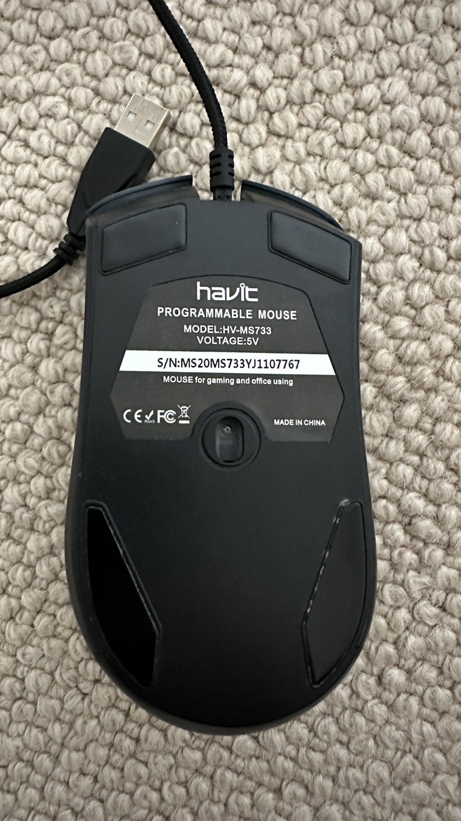 HAVIT HVMS733 Black Magic Eagle Ergonomic LED Wired USB Gaming Mouse