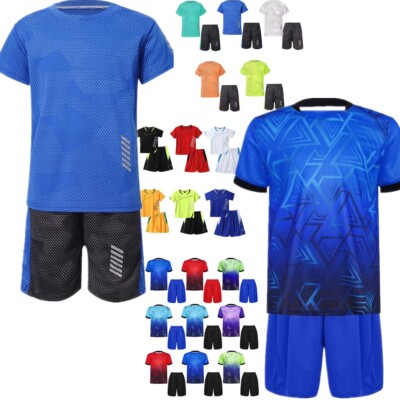 DE Freebily Kinder Trikot Set Jungen Trainingsanzug Sportbekleidung Sommer Set