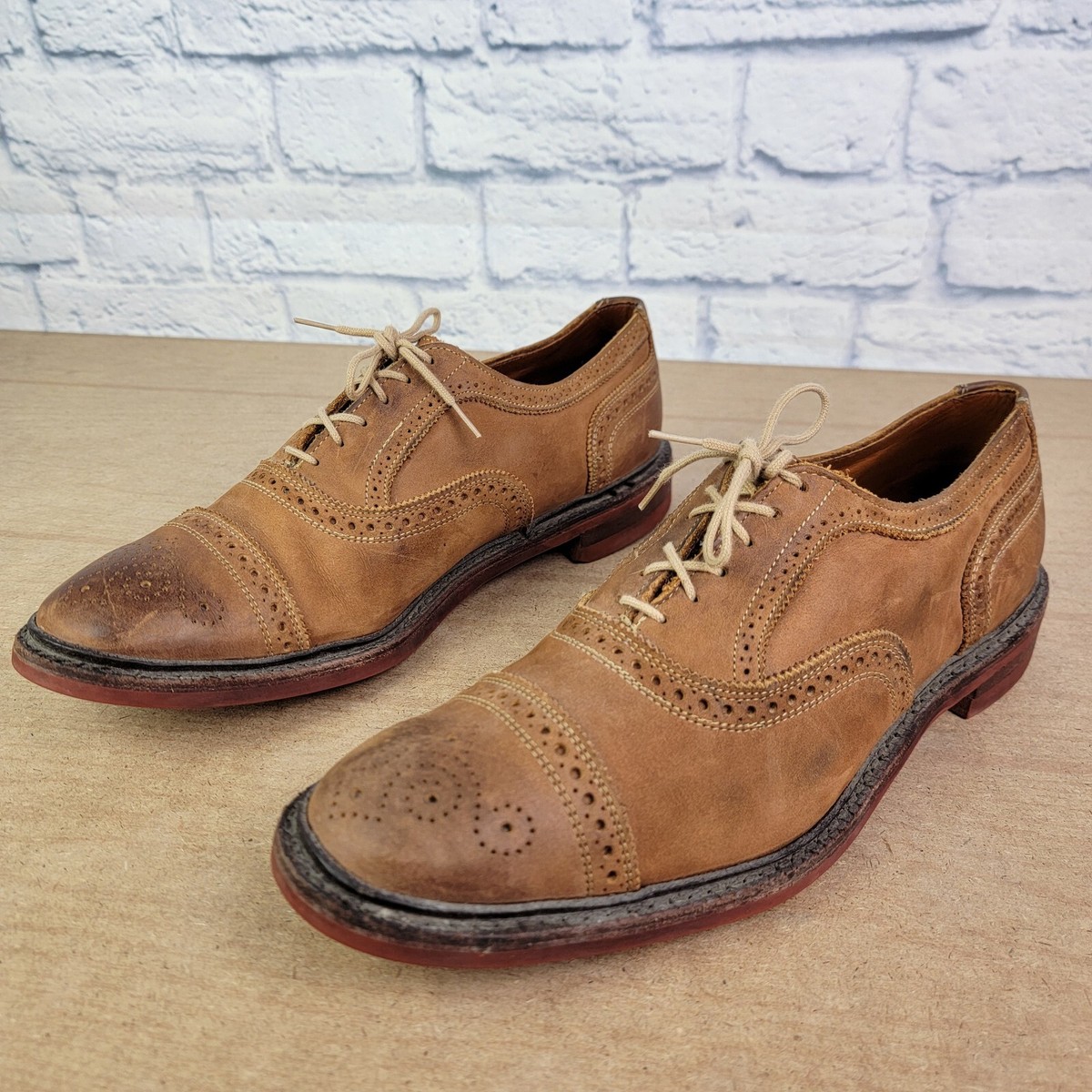 Allen Edmonds Strandmok Brown Oiled Cap Toe Brogue Oxford 