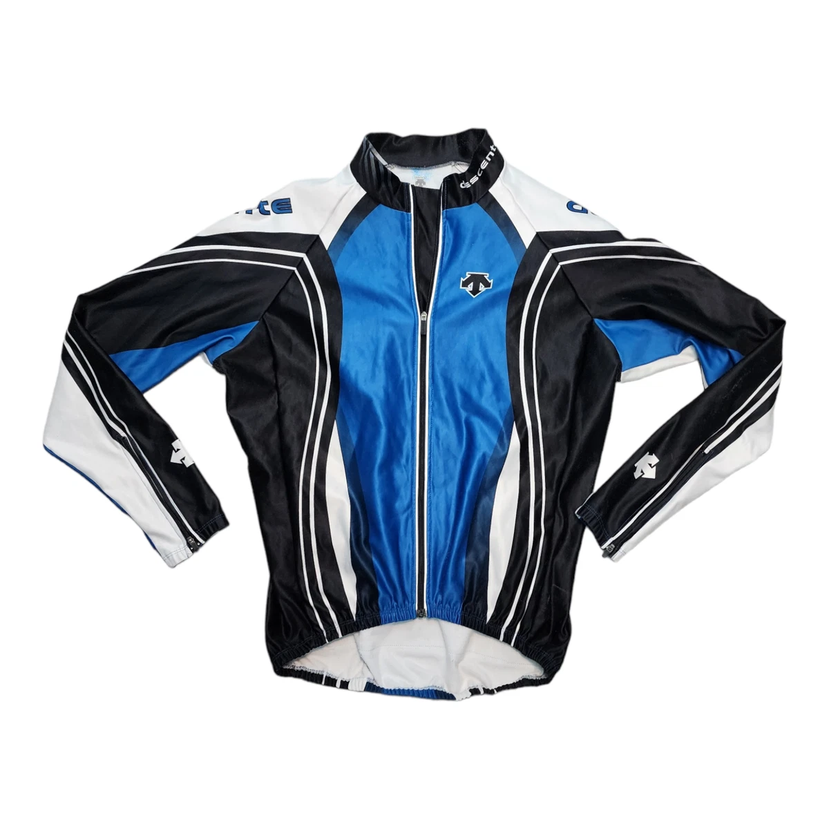Descente Men s Full Zip Performance Stretch Cycling Jacket Blue