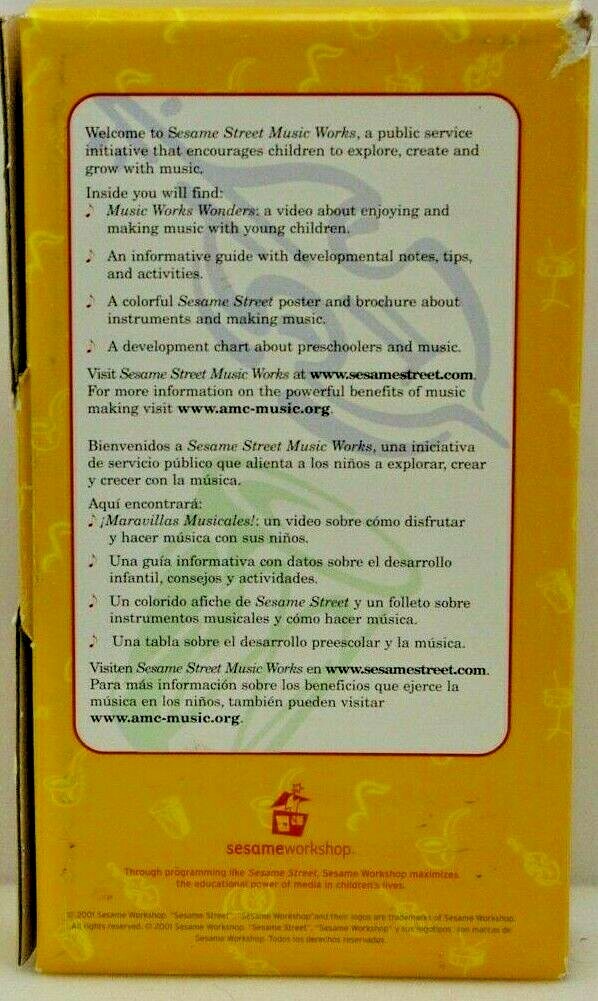 SESAME STREET (VHS) Maravillas Musicales MUSIC WORKS WONDERS bilingual