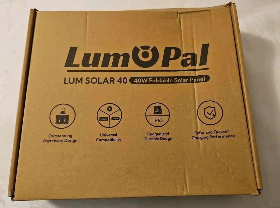 LUMOPAL 40W Faltbares Solarpanel - USB-C PD, USB-A QC3.0 - Für Powerstation, Handy, Camping
