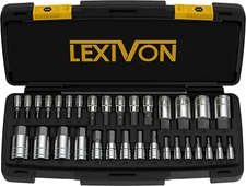 LEXIVON Master HEX Bit Socket Set, Premium S2 Alloy Steel | Complete 32-Piece, S