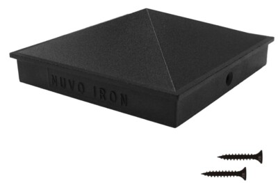 NUVO IRON 5.5''X5.5''(NOMINAL 6X6) PYRAMID ALUMINIUM POST CAP BLACK NEW 9444357