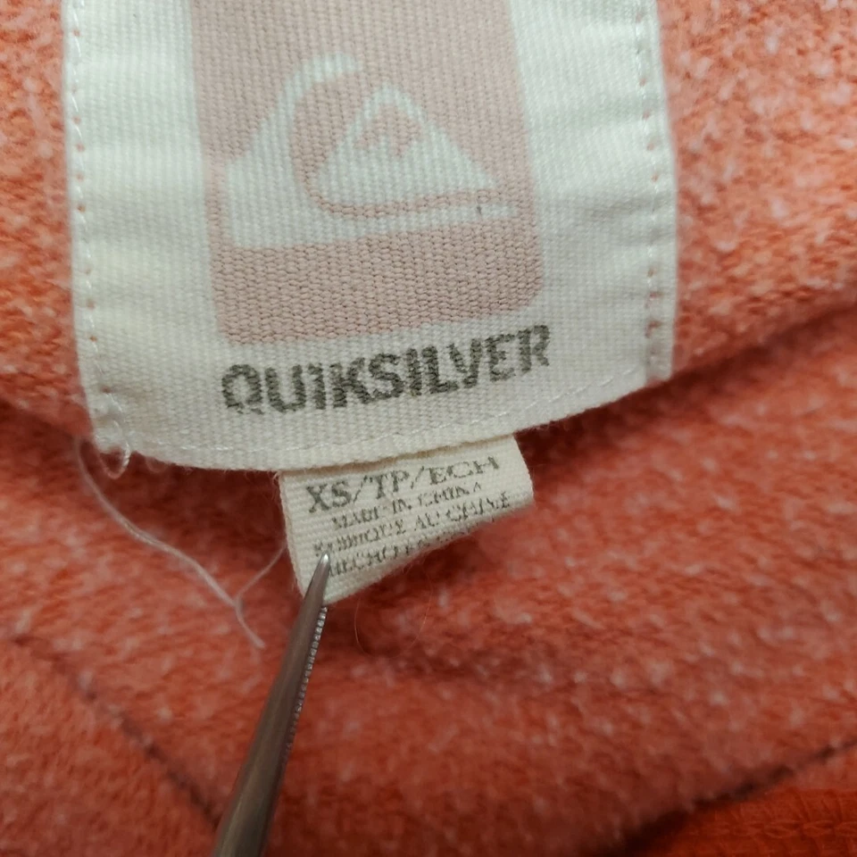 Sudadera con Capucha Quiksilver Para Mujer XS Naranja Manga Larga Pullover Con Capucha Logo Patinador Retro Foto 4 de 4