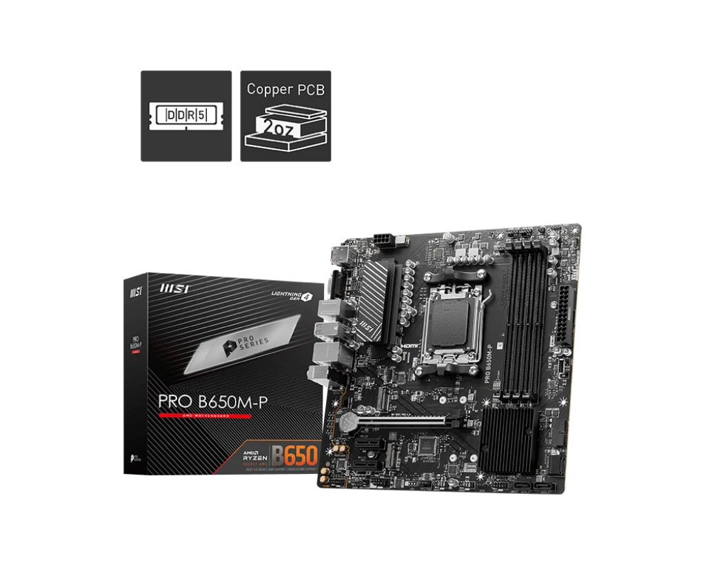 Msi PRO B650M-P am5 motherboard DDR5 6000 motherboard AMD Ryzen 5 7600/r5  7700x