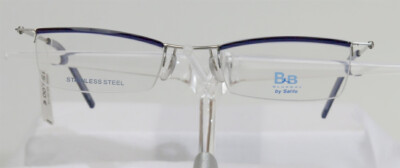 BlueBay by Safilo B&B 485 Brille Brillengestell Blau Silber Halbrand Händler NEU