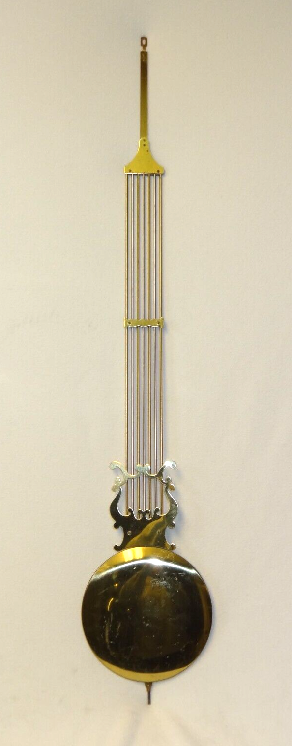 1981 URGOS GRANDFATHER CLOCK MADE IN GERMANY BRASS LYRE PENDULUM 34 ½