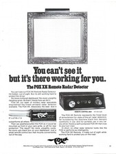 Vintage Print Ad Fox XK Remote Radar Detector - Aug 1979 11"x8"