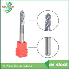 1/4" 90 Degree 4 Flute Carbide Drill Mill 2-1/2" Overall Length Tialn Coated