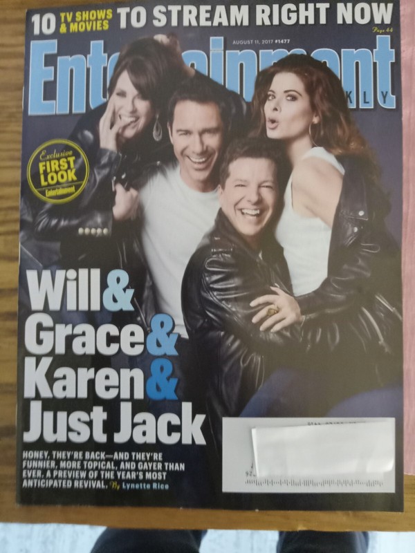 Entertainment Weekly - August 11, 2017 - Will & Grace -address Label Creases On 