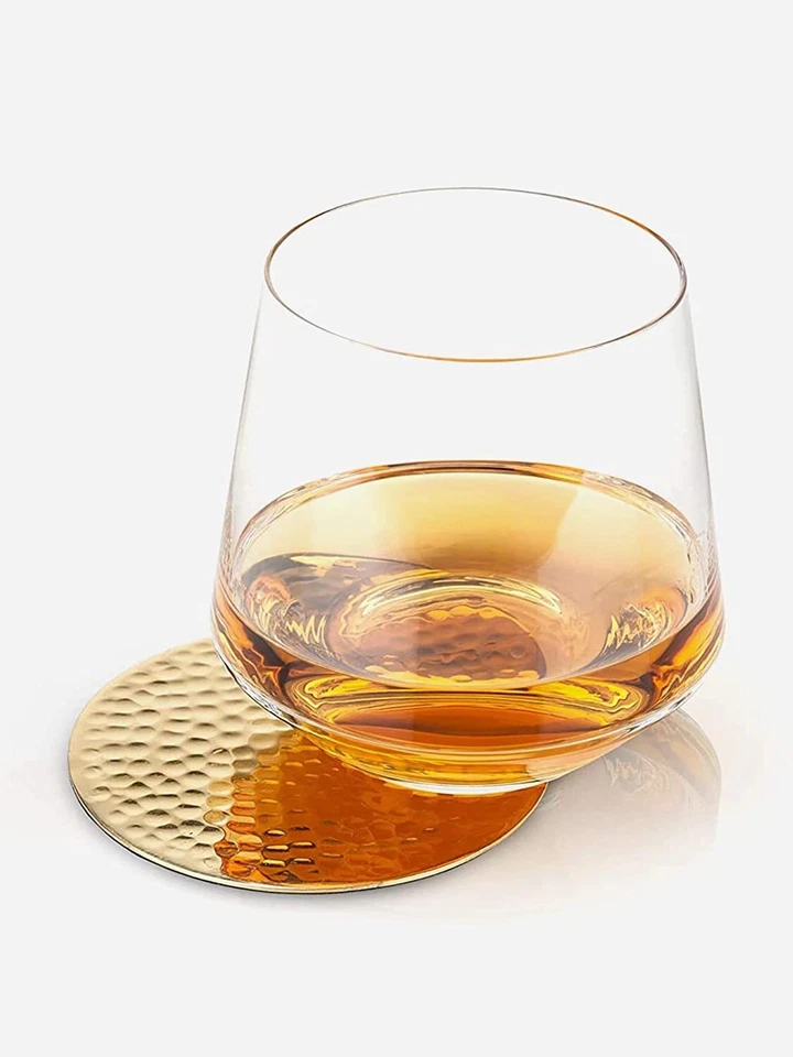 Set Di 16 Placcato Oro Elaborato Design Sottobicchieri con Velluto Base Per 1.1m - Immagine 2 di 4