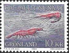 Timbre Faune marine Crevettes Groenland 121 ** (74541FD)