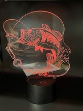 LED Night Light 7 Color Change 3D Fish USB Or Battery Novelty Desk Lamp