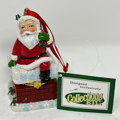 Santa Claus Trinket Box Collections Etc with Tag 3.5'' Tall