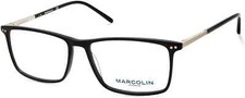 Marcolin Eyewear MA3019 Black 001 Rectangle Plastic Eyeglasses Frame 56-16-145