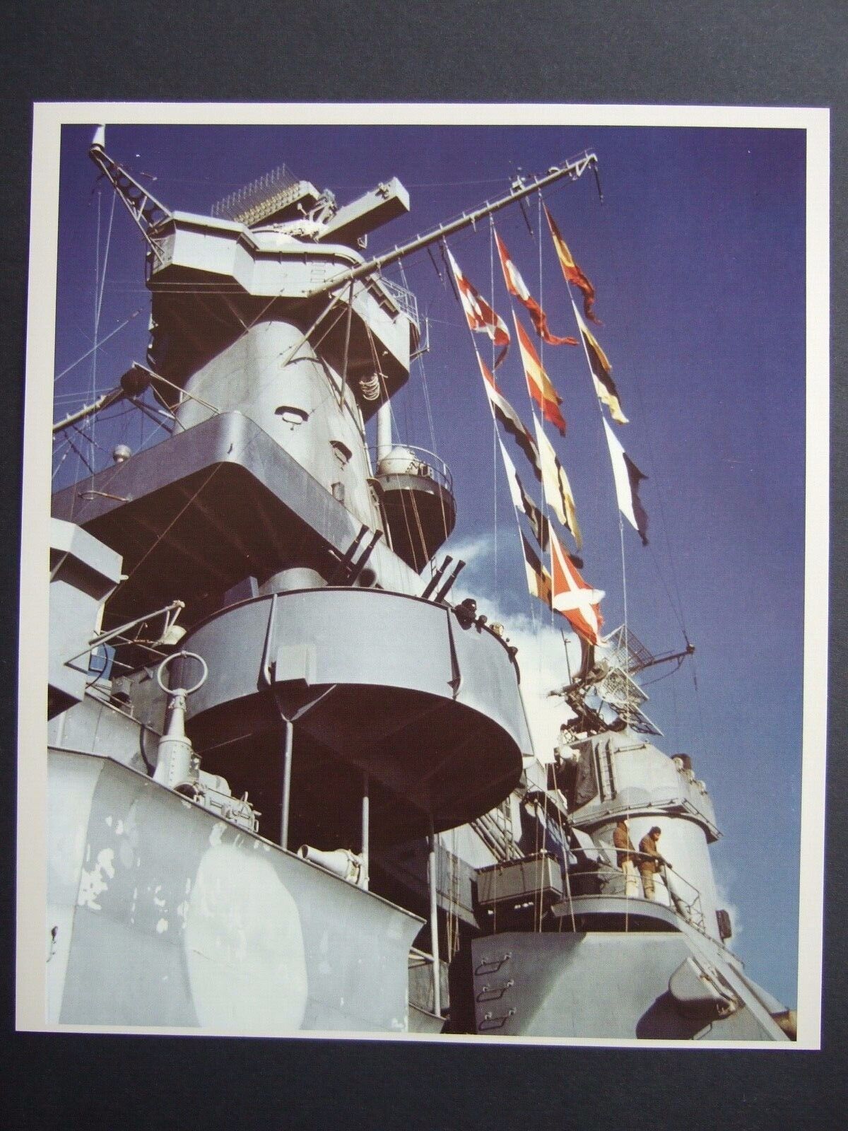 NAVAL PRINT- USS ALABAMA BATTLESHIP FORWARD SUPERSTRUCURE DURING SHAKEDOWN 1942