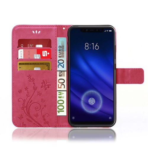 Handy Tasche für Xiaomi Mi 8 / Mi 8 Pro Schutz Hülle Blumen Flip Case Cover Etui - 第 3/6 張圖片