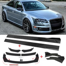 For Audi A3 A4 B7 RS4 Front Bumper Lip Splitter Diffuser Side Skirt+ Rear Spats
