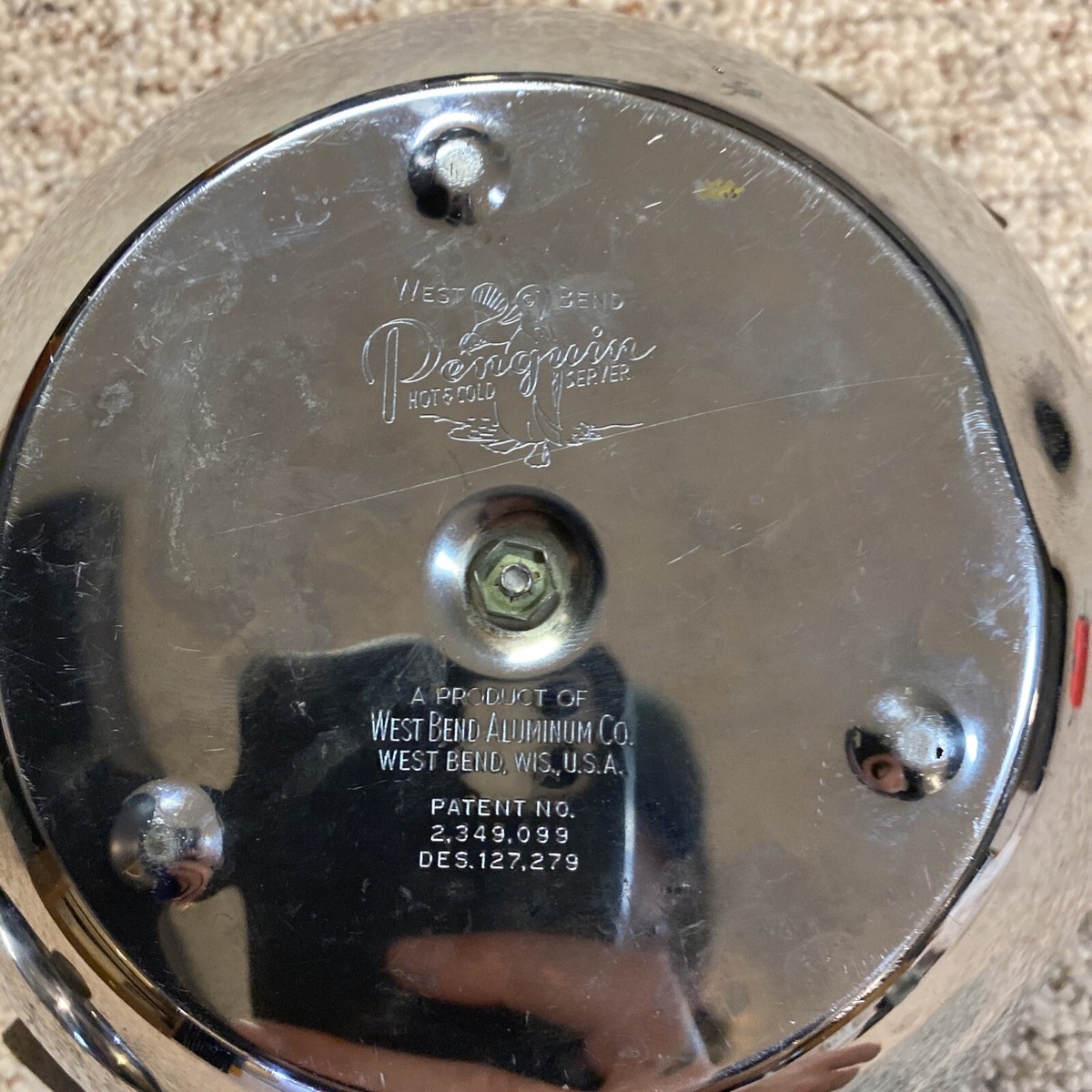 Antique Vintage West Bend Aluminum Penguin Hot & Cold Server Mid