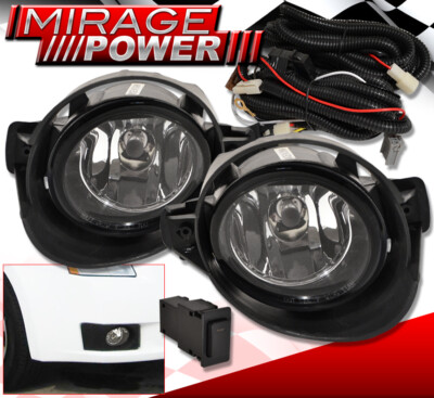 For 07-09 Sentra Factory Style Replacement Fog Lights Lamps Wiring Kit Set Clear