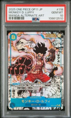 2025 PSA 10 One Piece Japanese Monkey D. Luffy Manga Art OP11-118