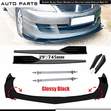 For Mitsubishi Lancer Evo Front Bumper Lip Bod Kit Spoiler Splitter Side Skirt G