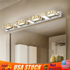 LED Crystal Front Mirror Toilet Wall Lamp Make-up Vanity Light Bathroom Modern
