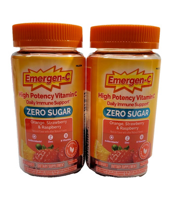 Emergen-C Zero Sugar Daily Immune Support Gummy Vitamins, Fruit Flavors - 72ct