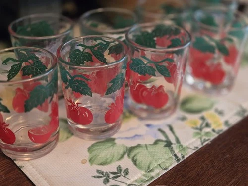 4oz Vintage Federal Tomato Juice Glasses 8 Piece Set