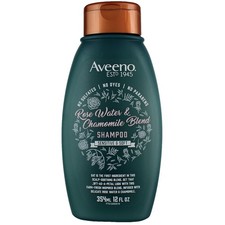 2 Pack Aveeno Rose Water and Chamomile Blend Sensitive And Soft Shampoo, 12 f...