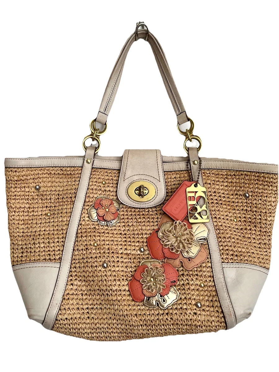 Coach Hampton Floral Straw Exterior Bags & Handbags for Women for