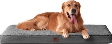Orthopedic XL Dog Bed 41x27 Inch with Removable Washable Cover for Crate Grey