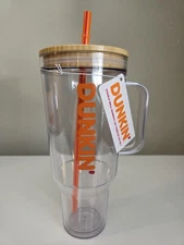 *NEW* Dunkin 40oz Tumbler  w/ Bamboo Lid and Handle *Free Gift w/ Purchase*