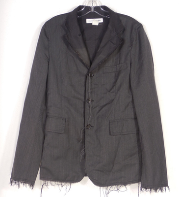 Vintage Comme des Garcons Shirt Herringbone Wool Raw Hem Blazer