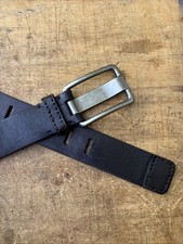 SUPER RARE Vintage Fossil Belt Size 32 Genuine Leather Black Y2K. READ