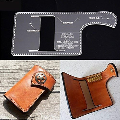 Acrylic Key Case Template Bag with Leather Pattern