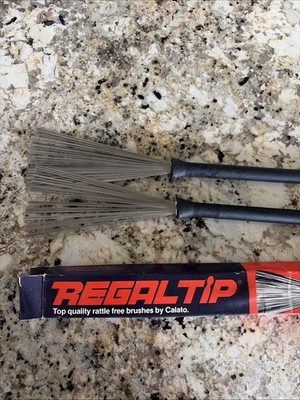 Regal Tip 572R Non-telescoping Gum Rubber Handle Pair Drum Brushes