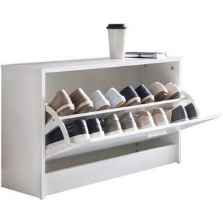 Schuhbank SPLIT Weiß Schuhkipper Holz Flurbank Schuhschrank Sitzbank Flur 80 cm