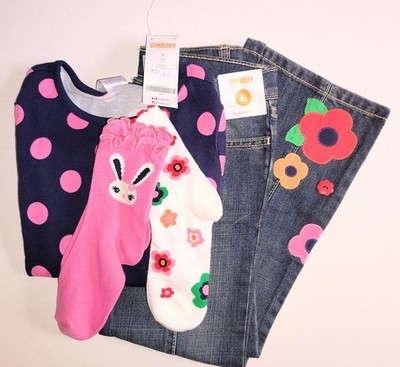 Gymboree Brightest in Class girls size 6 outfit Top Jeans Socks NWT