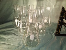 PYREX By Kimble Erlenmeyer Flask 500ml CASE OF 6.    26500-500