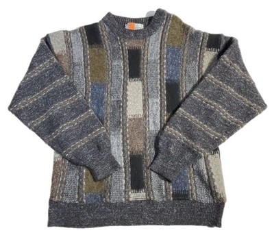 Hans Lettman Multicolor Pull Over Sweater Grandpa Style Size Small