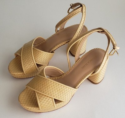 VERONICA BEARD DANIKA ANKLE STRAP RAFFIA PLATFORM SANDAL US SIZE 7.M NIB $375