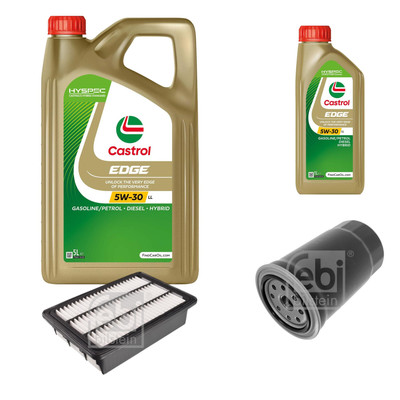 FEBI Inspektionspaket 6L Castrol EDGE Titanium FST 5W-30 LL für Hyundai Santa