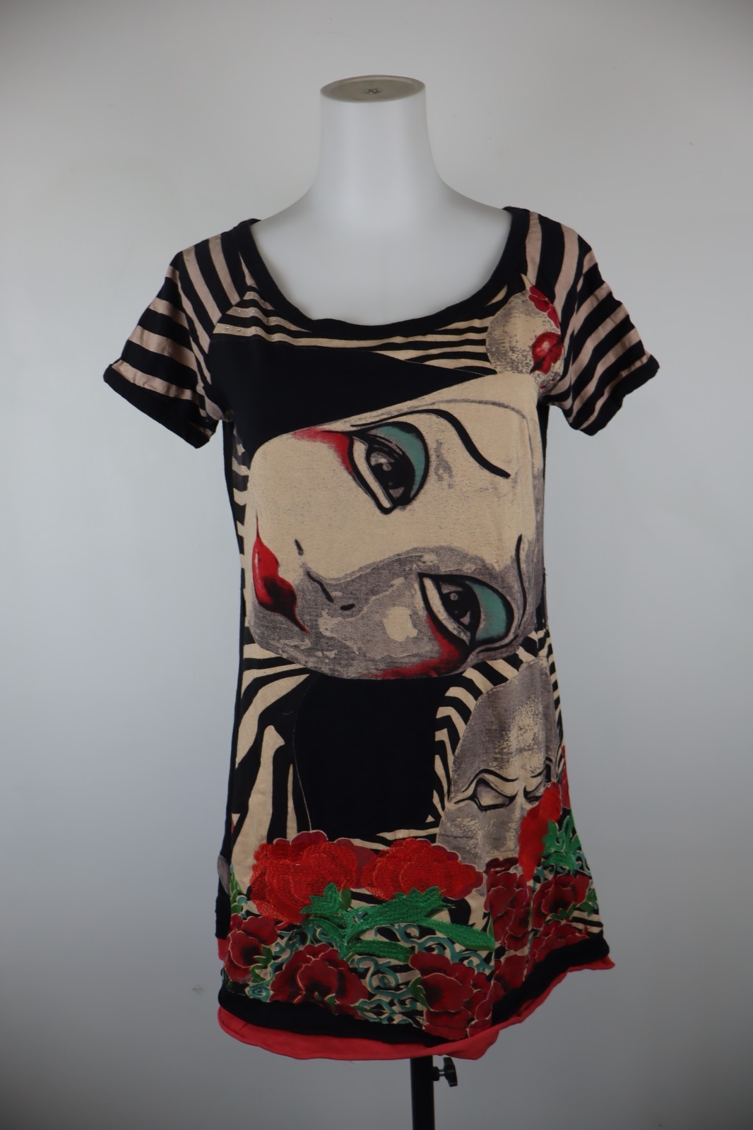 DESIGUAL VESTITO DONNA TG XL WOMAN CASUAL VINTAGE DRESS ABITO COTONE