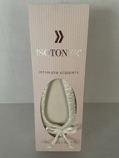 Isotoner Acolchado Marfil 8-9 Satén Boda Zapatillas Estrás Gamuza Suela Novia
