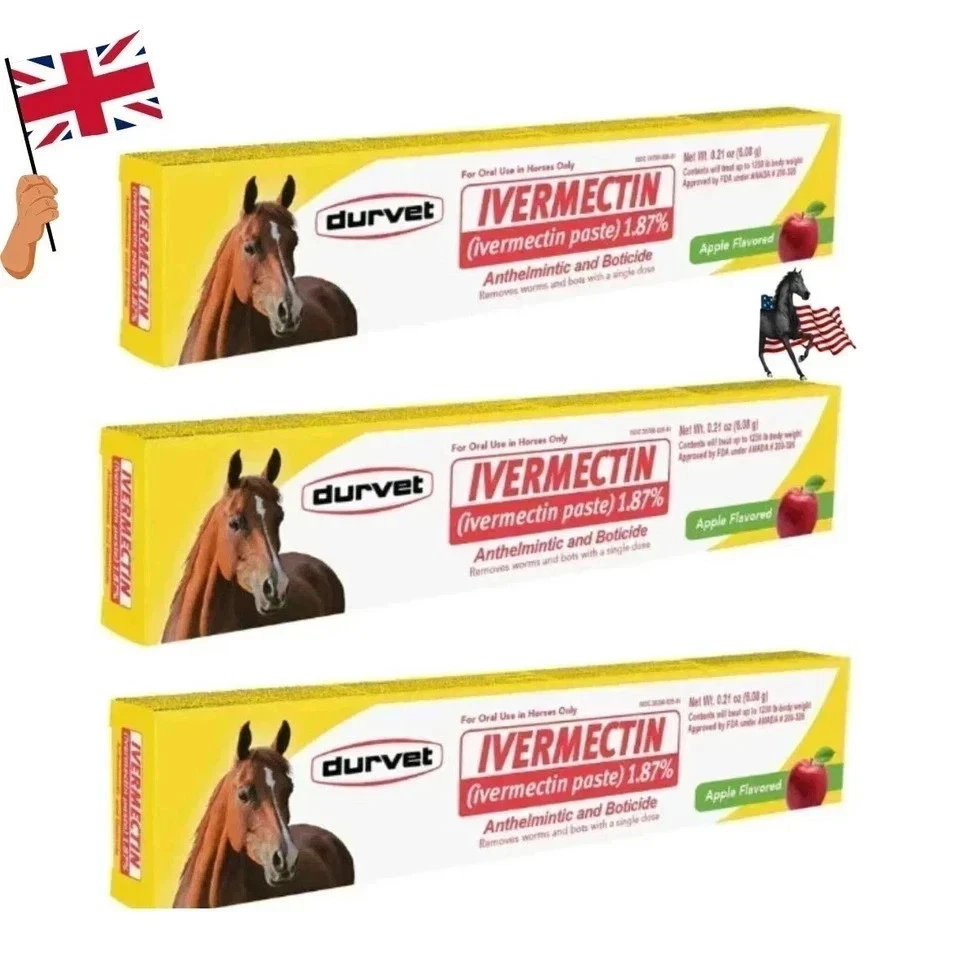 6-Pack Horse Paste Apples Flavored 6.08 g 1.87% Horse Dewormer in UK NEW - Image 2 of 2