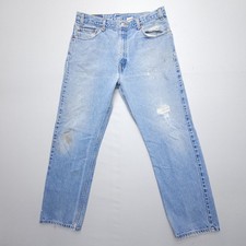 Vintage Levi's 505 Straight Leg Jeans Mens 36 x 30 Light Wash Distressed 90s