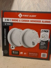 First Alert 2 Pack  2-in-1 Smoke & Carbon Monoxide Alarms w/ Voice Alerts Wired