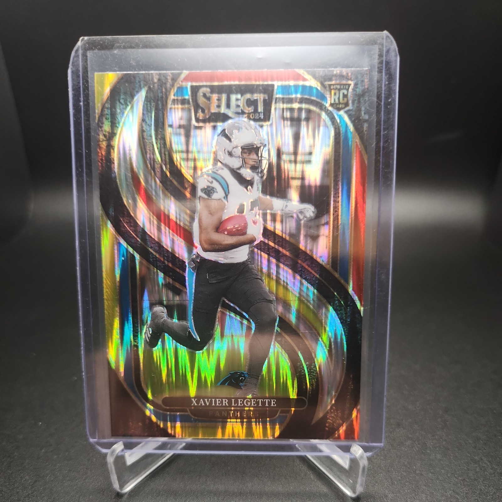 XAVIER LEGETTE - 2024 SELECT PREMIER #101- RC!- RED YELLOW SHOCK PRIZM- PANTHERS